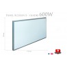 Panel na podczerwień Fenix z serii ECOSUN E gładki - 600 W